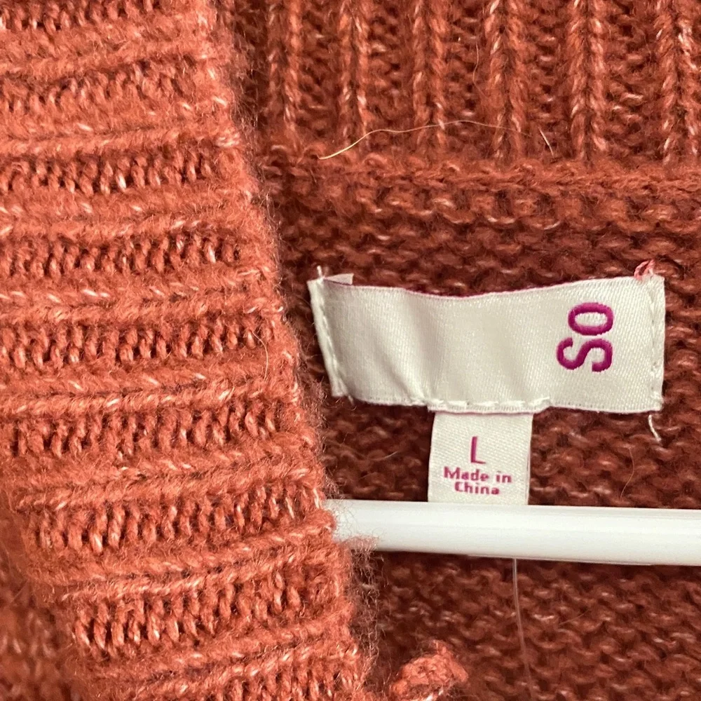 SO Women's Brick Red Turtleneck Sweater - Picture 2 of 3